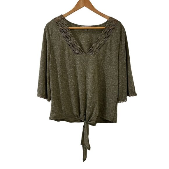 Peace & Pearls Tops - PEACE & Pearls Womens NWT Olive Green Blouse Top, Size Large